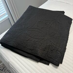 Elegant Black Quilted Blanket